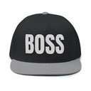 Hats One size / Black/Grey INTO: BOSS Embroidered Flat Bill Cap – Bold Hat for Leaders, Power Players & Queer Authority LEATHERDADDY BATOR