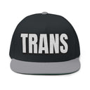 Hats One size / Black/Grey INTO: TRANS Embroidered Flat Bill Cap – Queer Hat for Trans Pride, Visibility & Power LEATHERDADDY BATOR