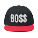 Hats One size / Black/Red INTO: BOSS Embroidered Flat Bill Cap – Bold Hat for Leaders, Power Players & Queer Authority LEATHERDADDY BATOR