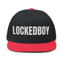 Hats One size / Black/Red INTO: LOCKEDBOY Embroidered Flat Bill Cap – Chastity Kink Hat for Proud Subs LEATHERDADDY BATOR