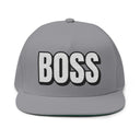 Hats One size / Grey INTO: BOSS Embroidered Flat Bill Cap – Bold Hat for Leaders, Power Players & Queer Authority LEATHERDADDY BATOR