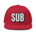 Hats One size / Red INTO: SUB Embroidered Flat Bill Cap – Kink Hat for Submissives, Sluts & Service-Oriented Sweethearts LEATHERDADDY BATOR