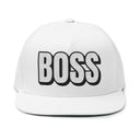 Hats One size / White INTO: BOSS Embroidered Flat Bill Cap – Bold Hat for Leaders, Power Players & Queer Authority LEATHERDADDY BATOR