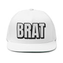 Hats One size / White INTO: BRAT Embroidered Flat Bill Cap – Kink Hat for Teasers, Toppers-in-Training & Playfully Disobedient Subs LEATHERDADDY BATOR