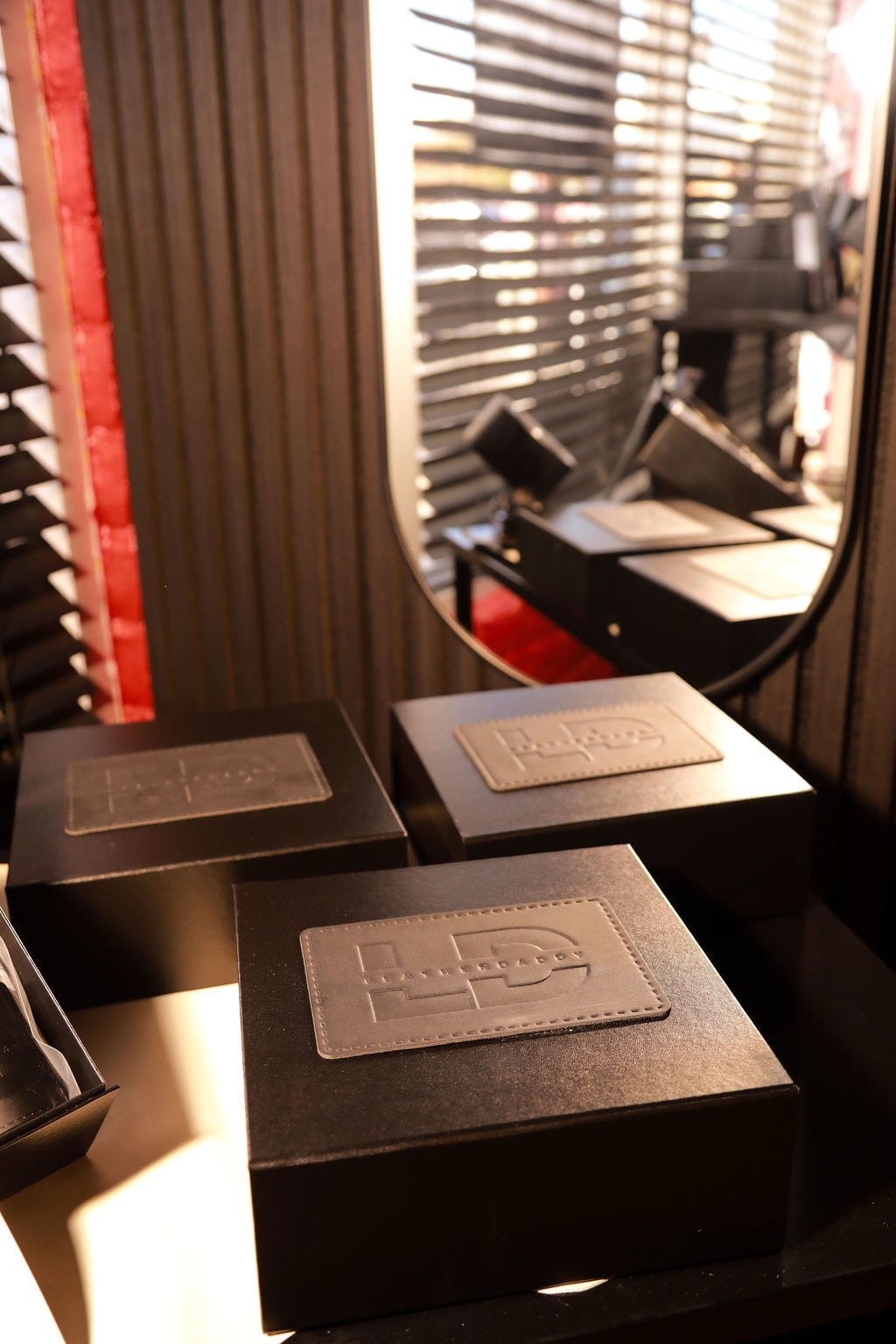 LeatherDaddy gift boxes in the store.