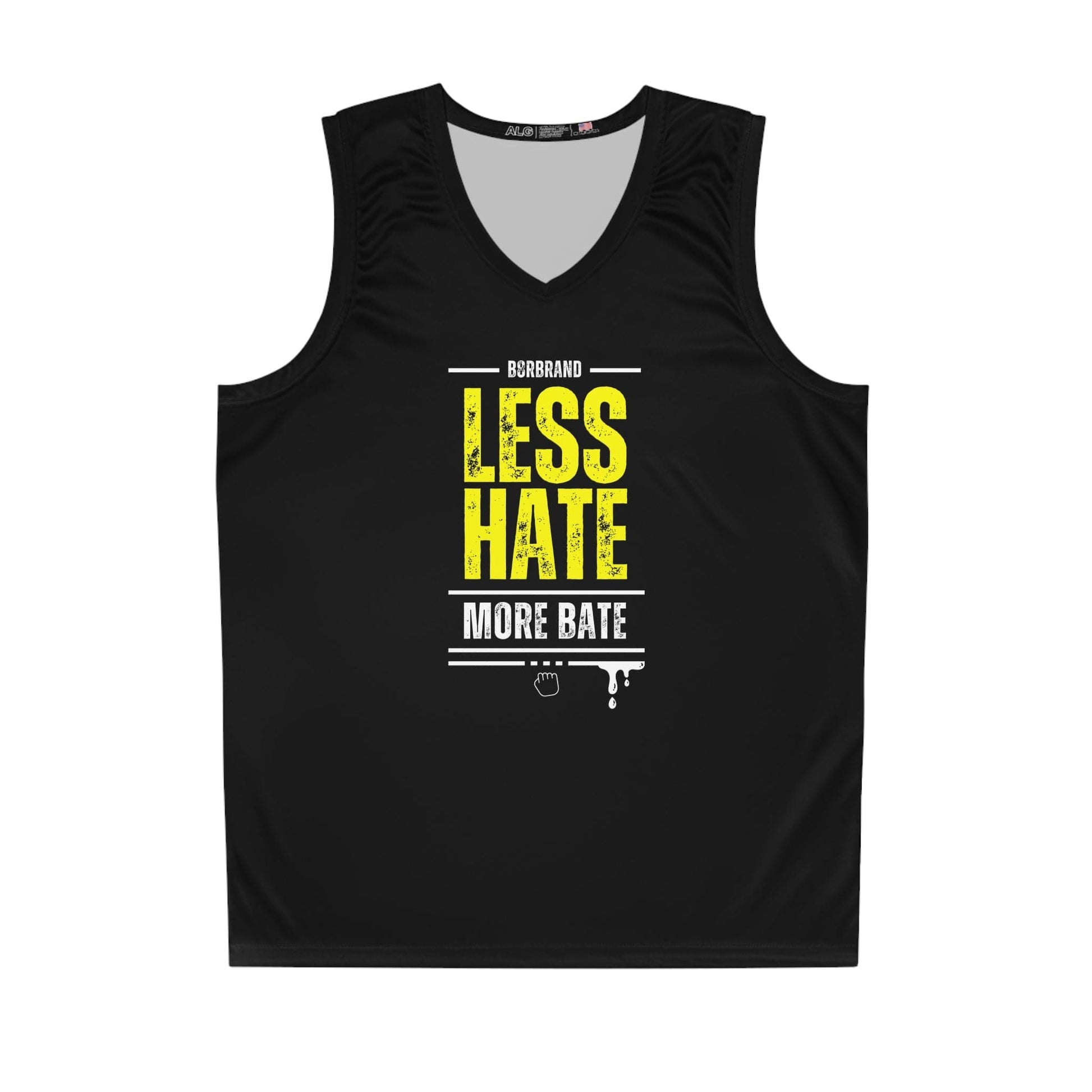 All Over Prints Less Hate, More Bate Basketball Jersey LEATHERDADDY BATOR