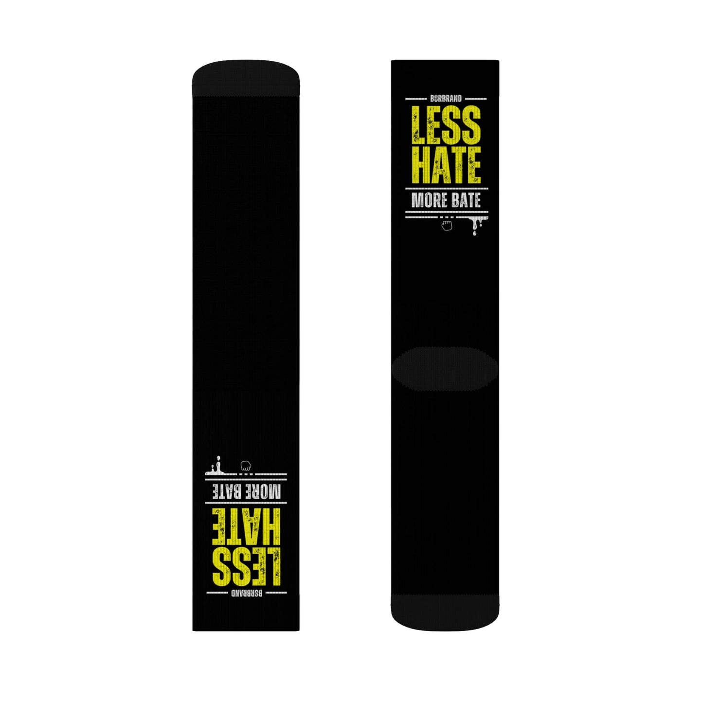 All Over Prints Less Hate, More Bate Socks - B8rBrand - LeatherDaddy Skin Co. LEATHERDADDY BATOR