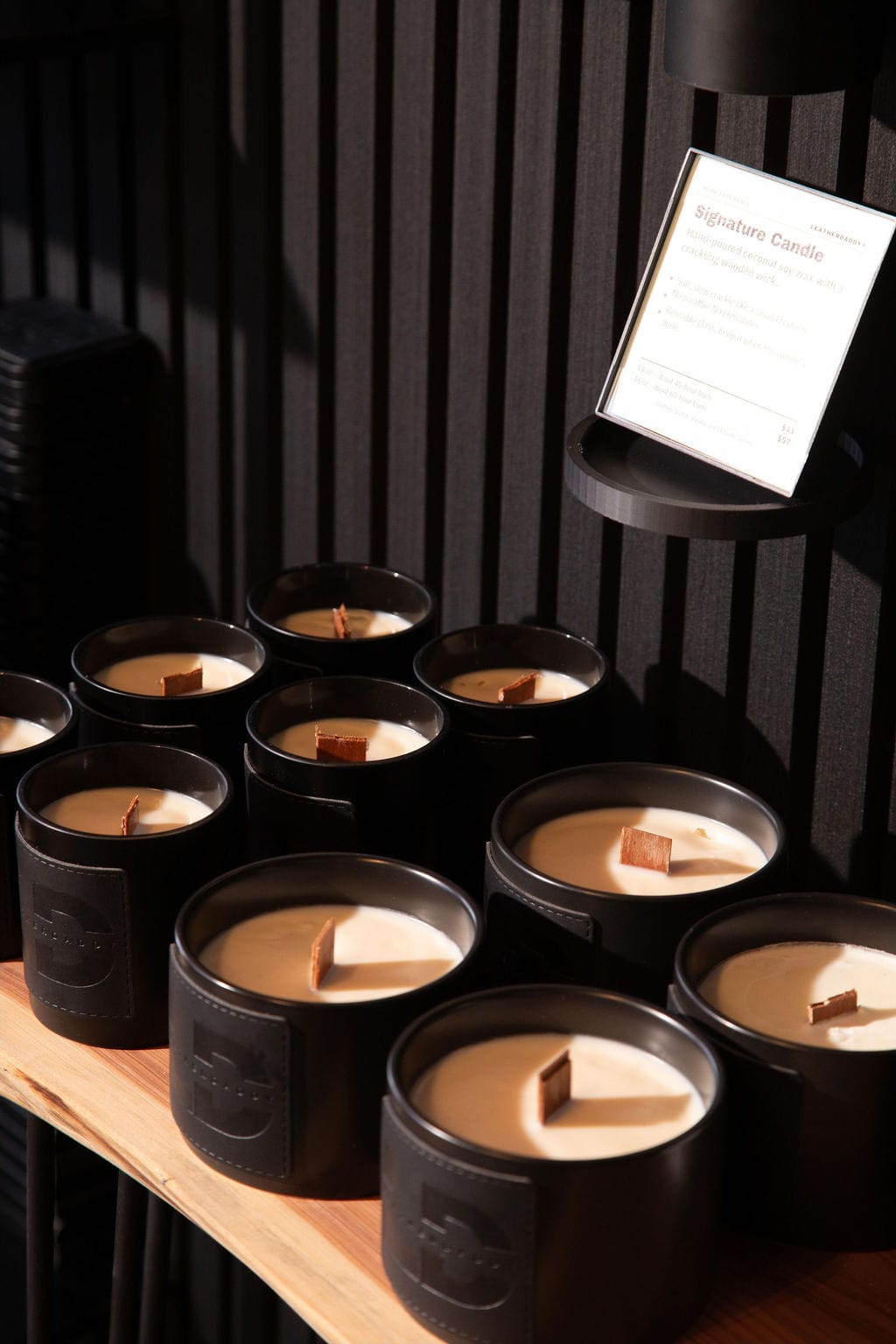 LeatherDaddy Signature Candle — Hand-Poured Soy Wax with Crackling Wooden Wick (10oz & 16oz)