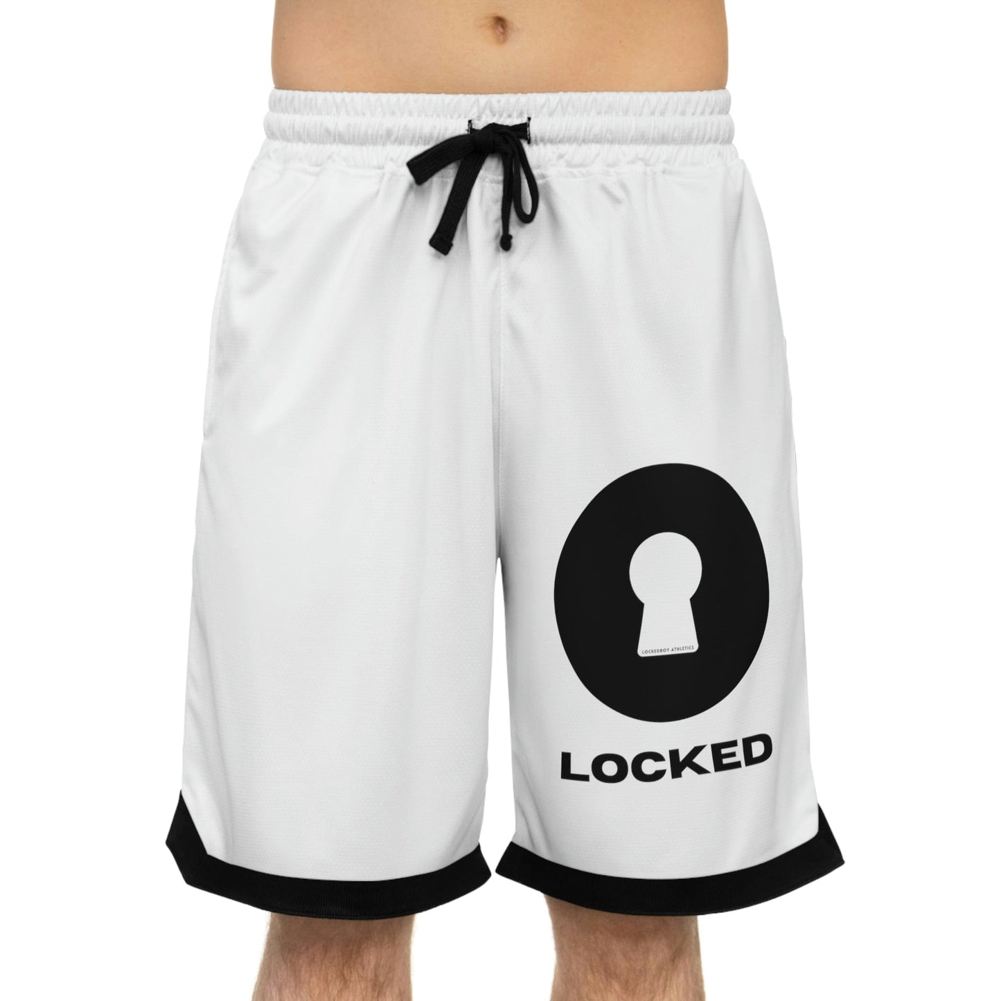 All Over Prints L / Black drawstring and rib LockedBoy Basketball Shorts LEATHERDADDY BATOR