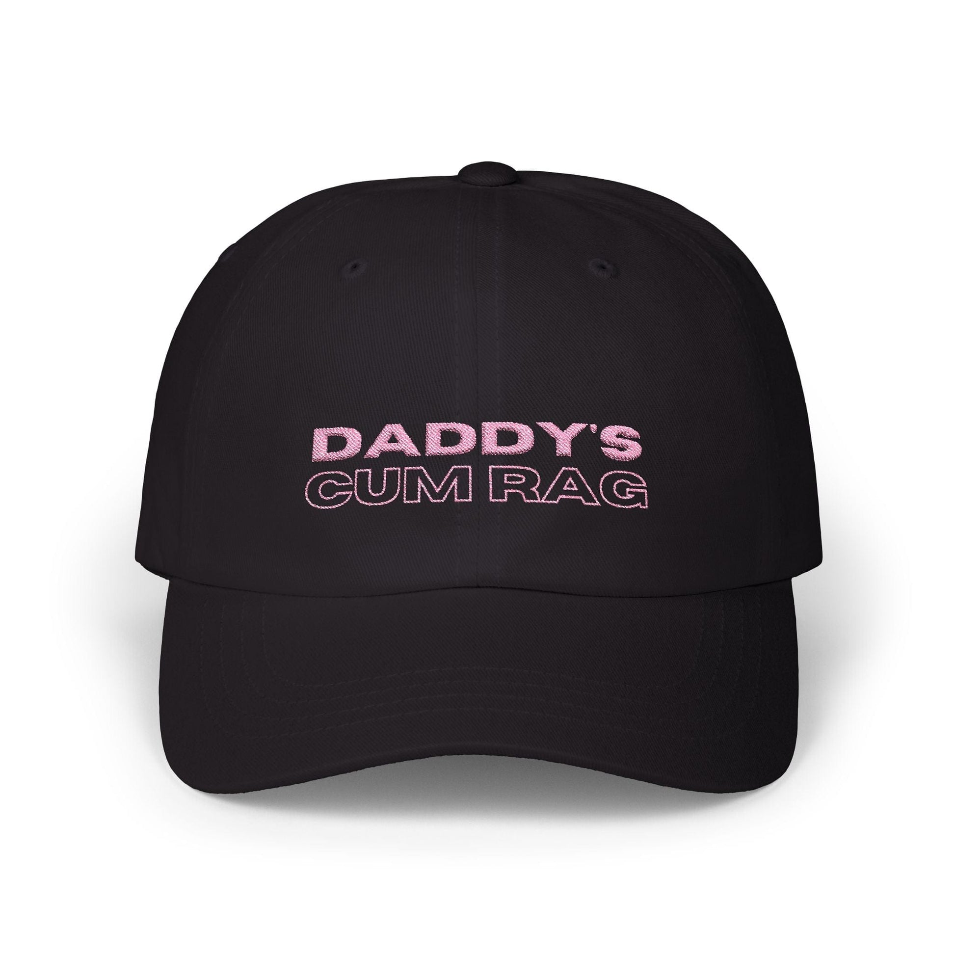 Hats Black "Daddy's C*mRag" Embroidered Dad Cap (Pink Text) LEATHERDADDY BATOR