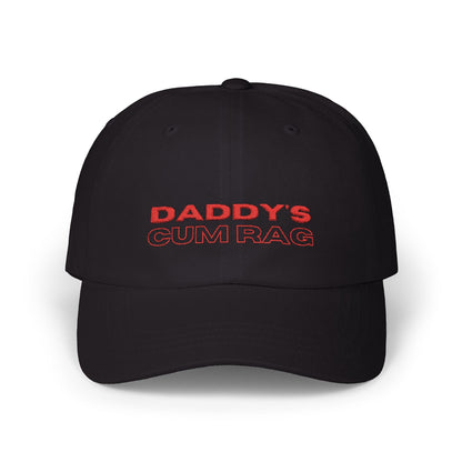 Hats Black "Daddy's C*mRag" Embroidered Dad Cap (Red Text) LEATHERDADDY BATOR