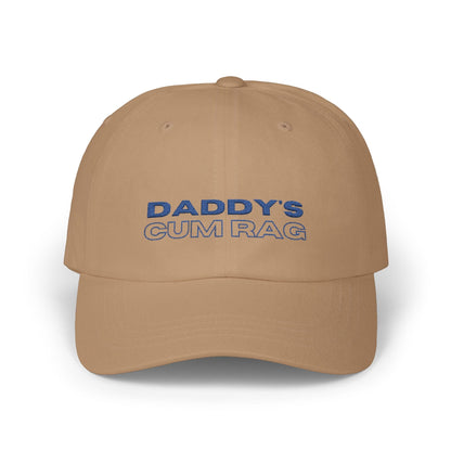 Hats Khaki "Daddy's C*mRag" Embroidered Dad Cap (Blue Text) LEATHERDADDY BATOR