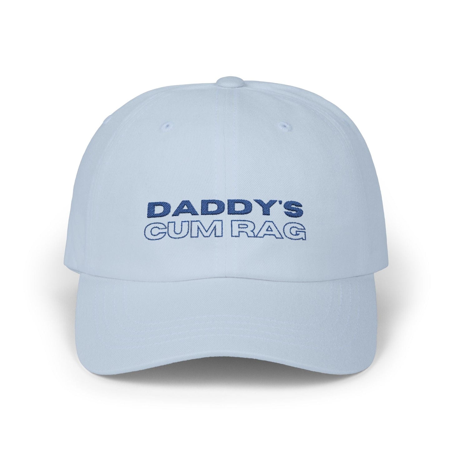 Hats Light Blue "Daddy's C*mRag" Embroidered Dad Cap (Blue Text) LEATHERDADDY BATOR