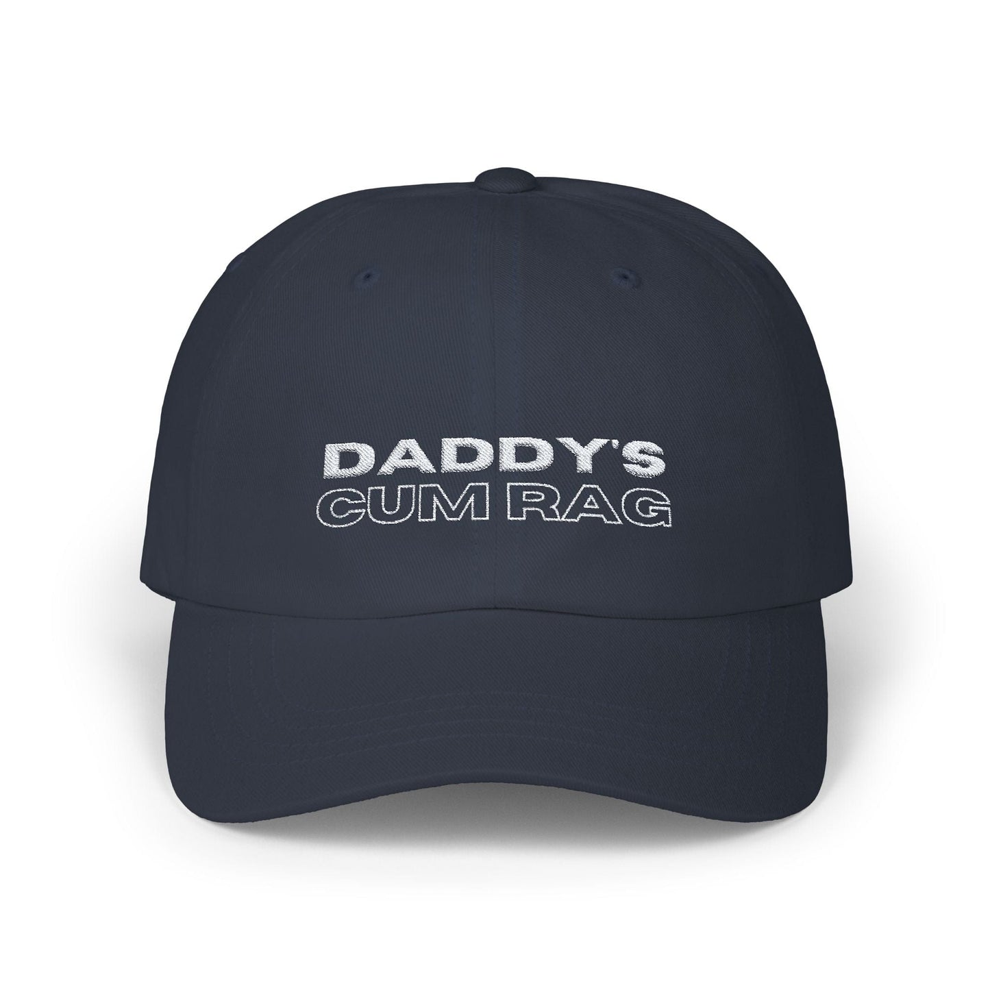 Hats Navy "Daddy's C*mRag" Embroidered Dad Cap (white text) LEATHERDADDY BATOR