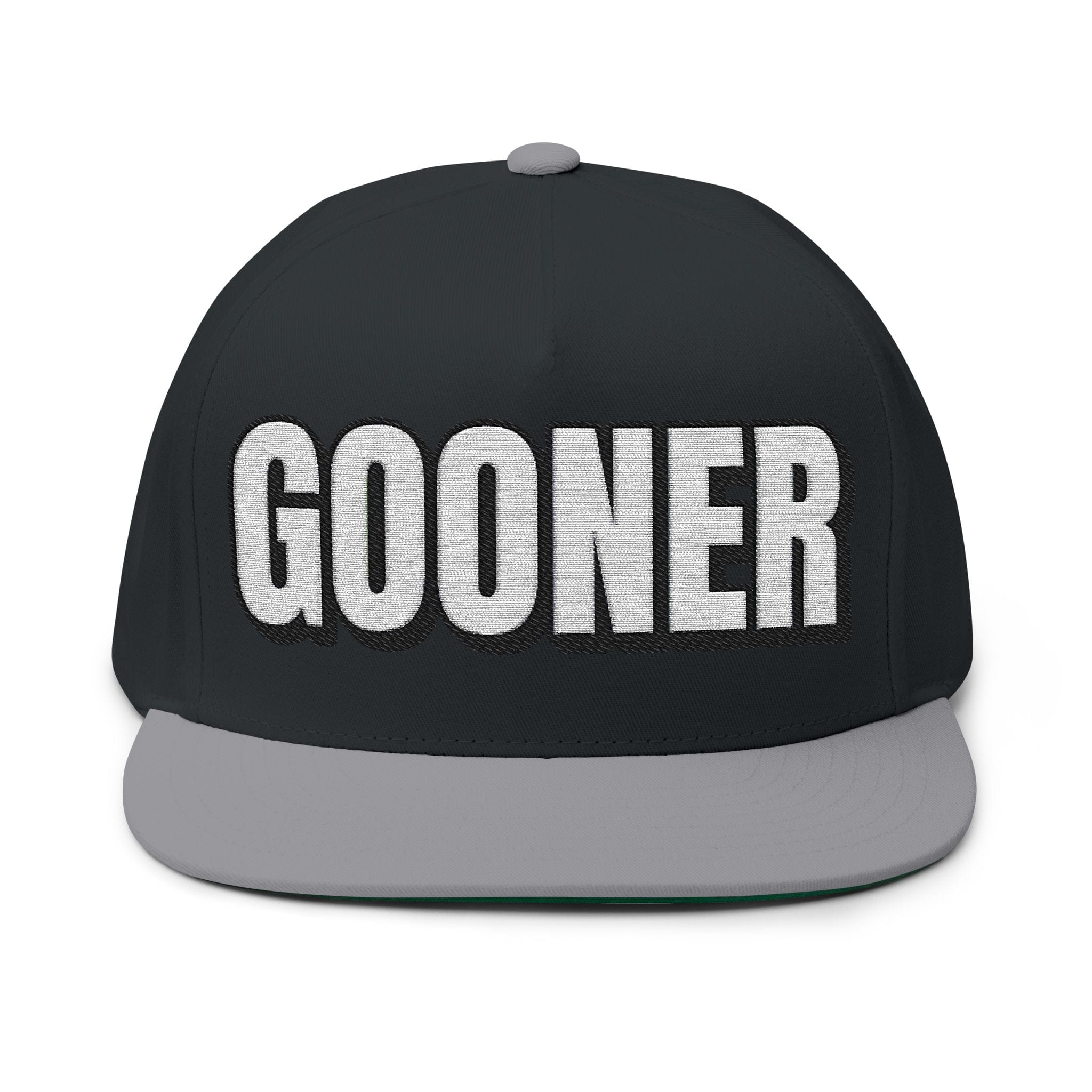 Hats One size / Black/Grey INTO: GOONER Embroidered Flat Bill Cap – Kink Hat for Gooners, Edge Zombies & Mind-Melting Masturbation Addicts LEATHERDADDY BATOR