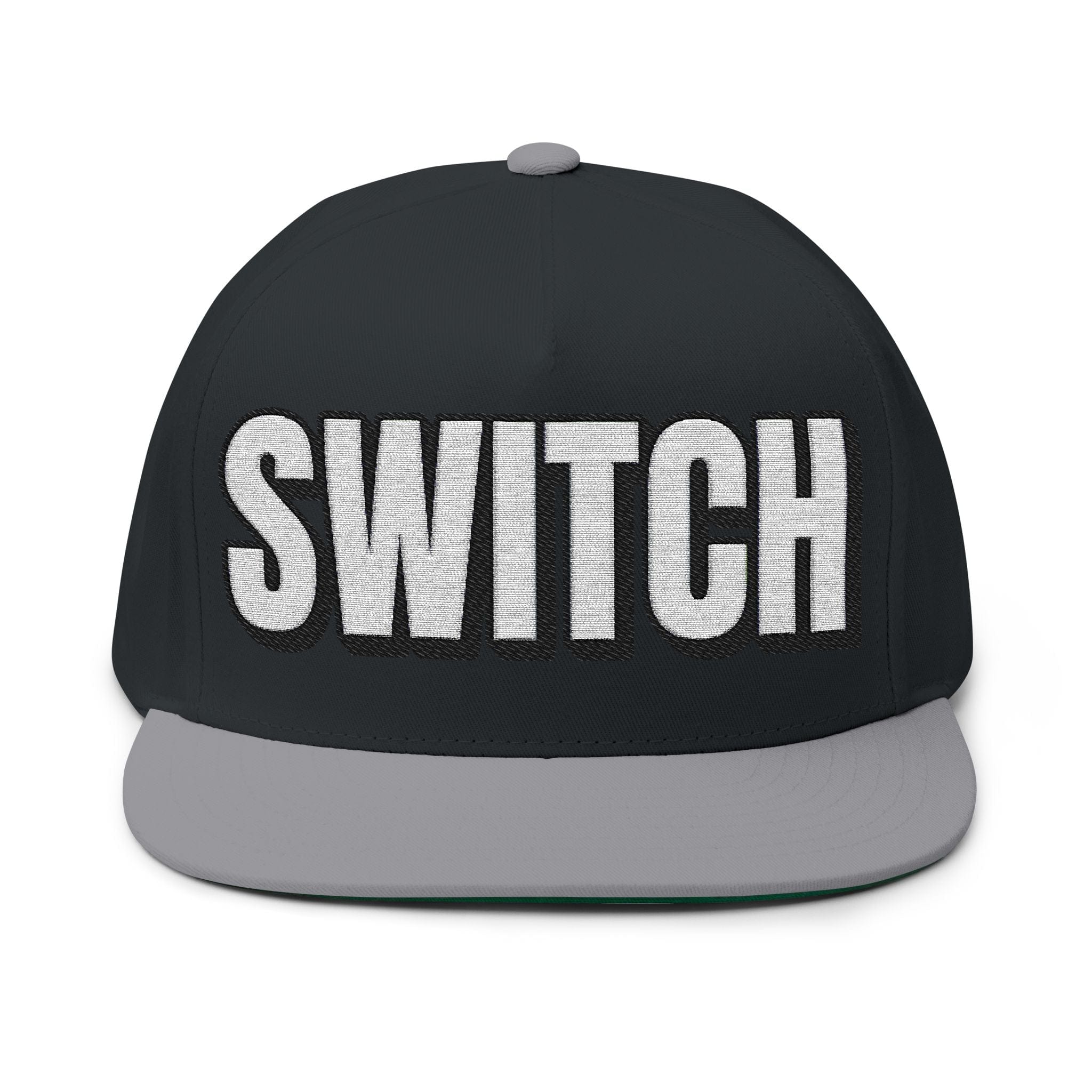Hats One size / Black/Grey INTO: SWITCH Embroidered Flat Bill Cap – Versatile Kink Hat for Tops, Bottoms & Everyone In Between LEATHERDADDY BATOR