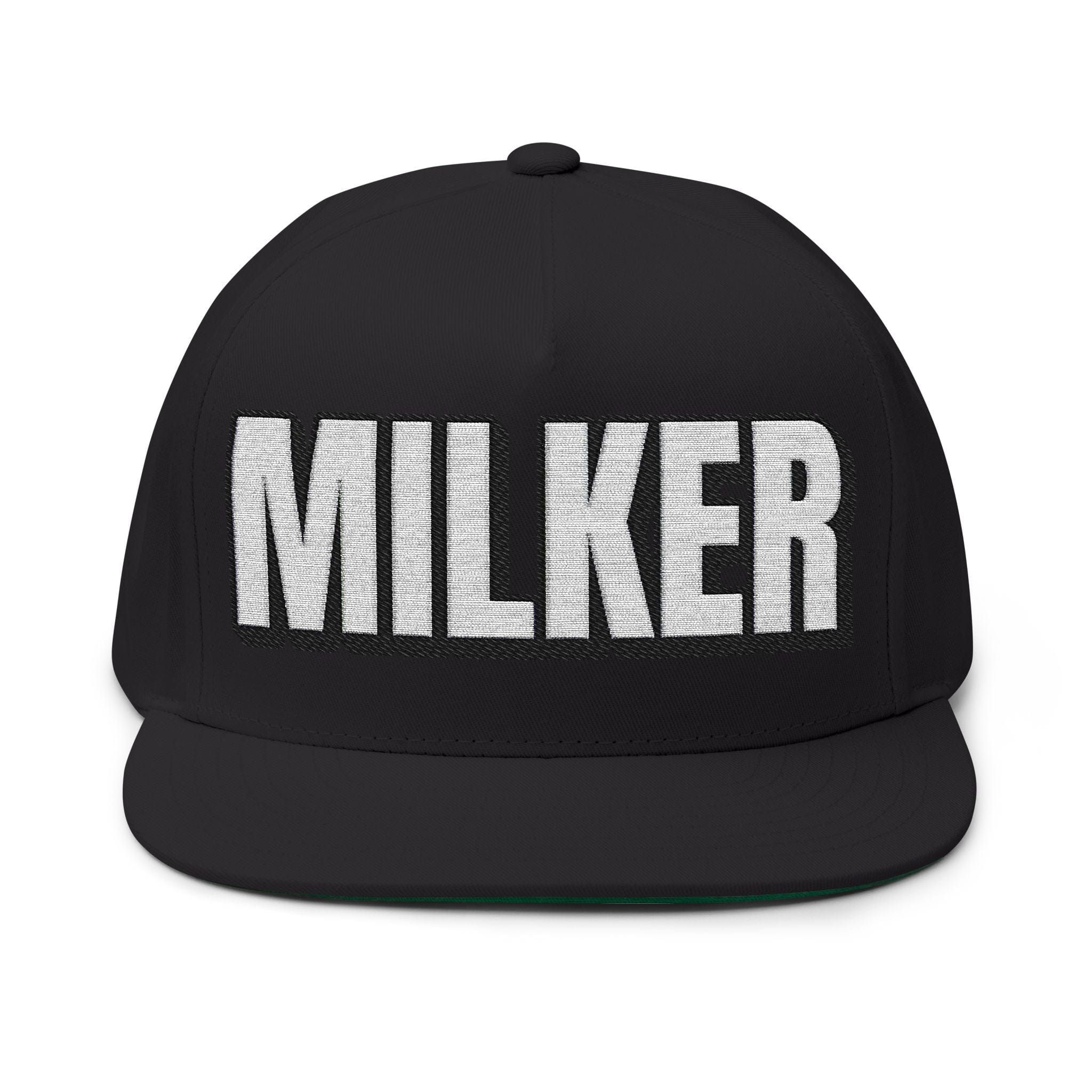 Hats One size / Black INTO: MILKER Embroidered Flat Bill Cap – Kink Hat for Edgers, JO Hypno Fans & Total Drain Addicts LEATHERDADDY BATOR