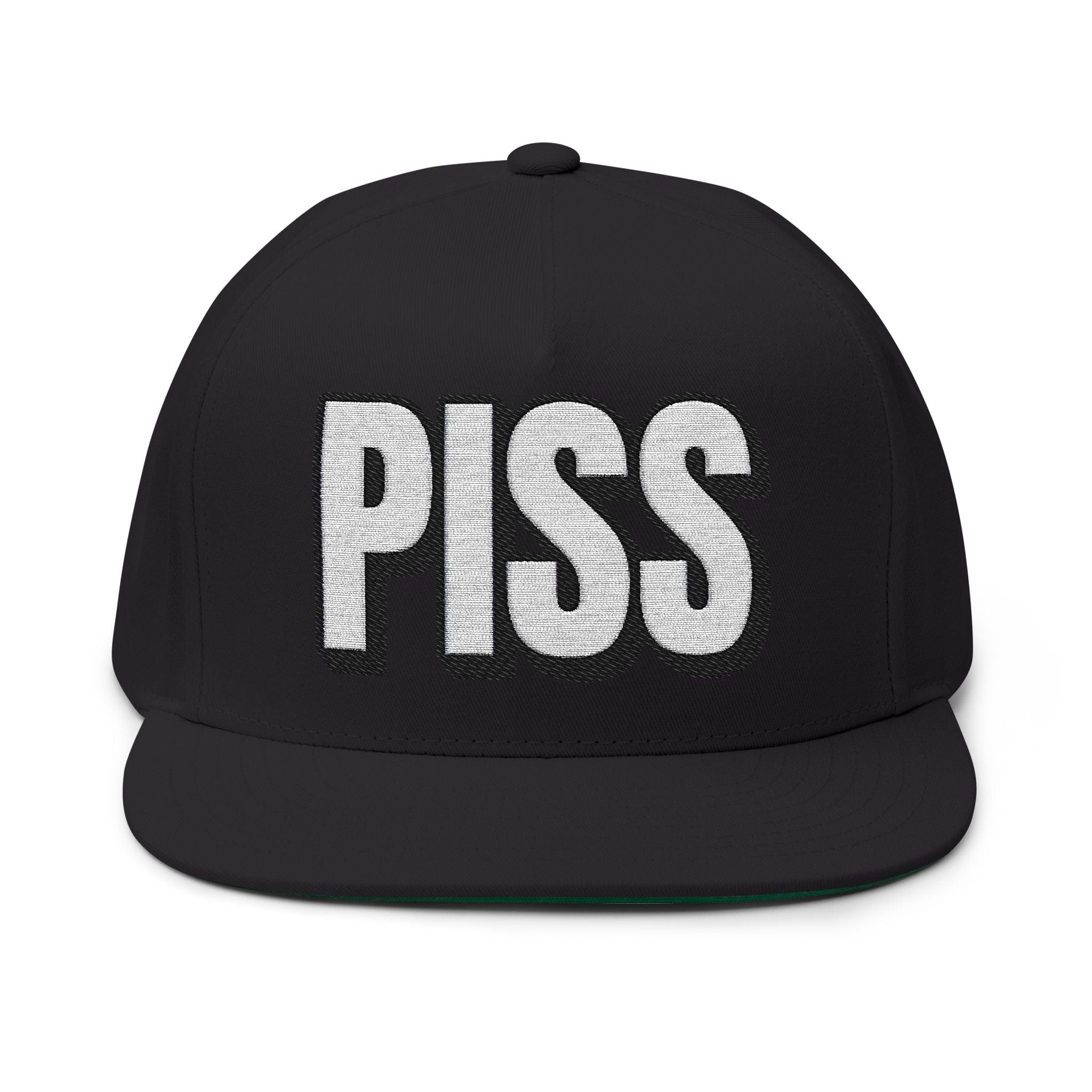Hats One size / Black INTO: PISS Embroidered Flat Bill Cap – Kink Hat for Watersports Enthusiasts & Queer Fetish Pride LEATHERDADDY BATOR