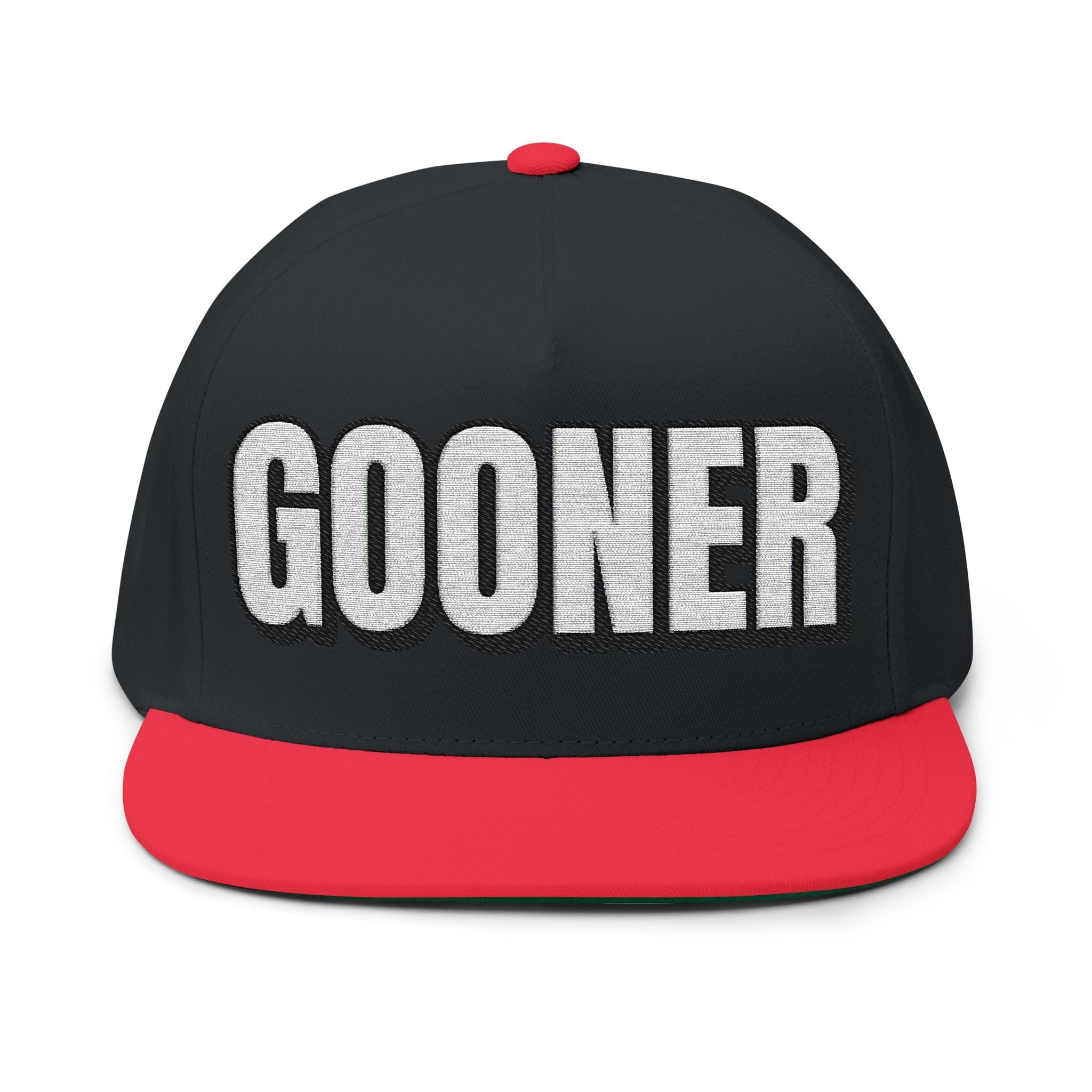 Hats One size / Black/Red INTO: GOONER Embroidered Flat Bill Cap – Kink Hat for Gooners, Edge Zombies & Mind-Melting Masturbation Addicts LEATHERDADDY BATOR