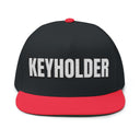 Hats One size / Black/Red INTO: KEYHOLDER Embroidered Flat Bill Cap – Chastity Dom Hat for Bold Tops & Erotic Power Play LEATHERDADDY BATOR