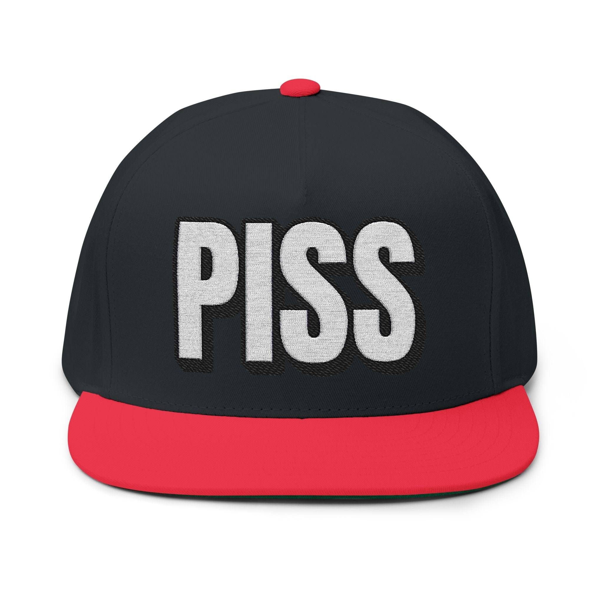 Hats One size / Black/Red INTO: PISS Embroidered Flat Bill Cap – Kink Hat for Watersports Enthusiasts & Queer Fetish Pride LEATHERDADDY BATOR