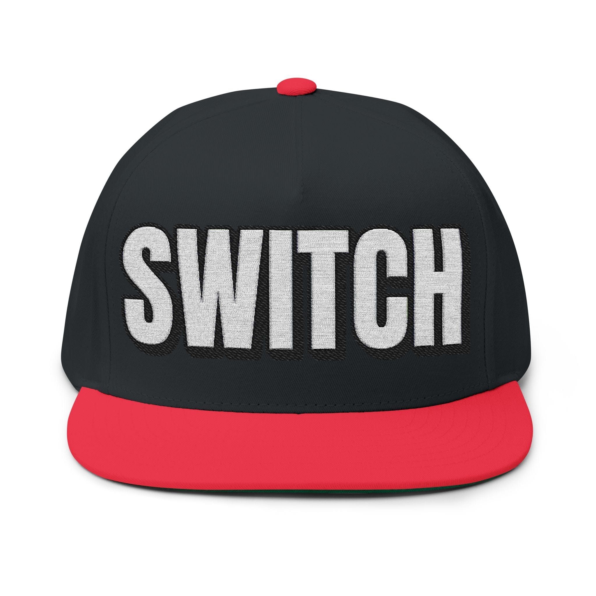 Hats One size / Black/Red INTO: SWITCH Embroidered Flat Bill Cap – Versatile Kink Hat for Tops, Bottoms & Everyone In Between LEATHERDADDY BATOR