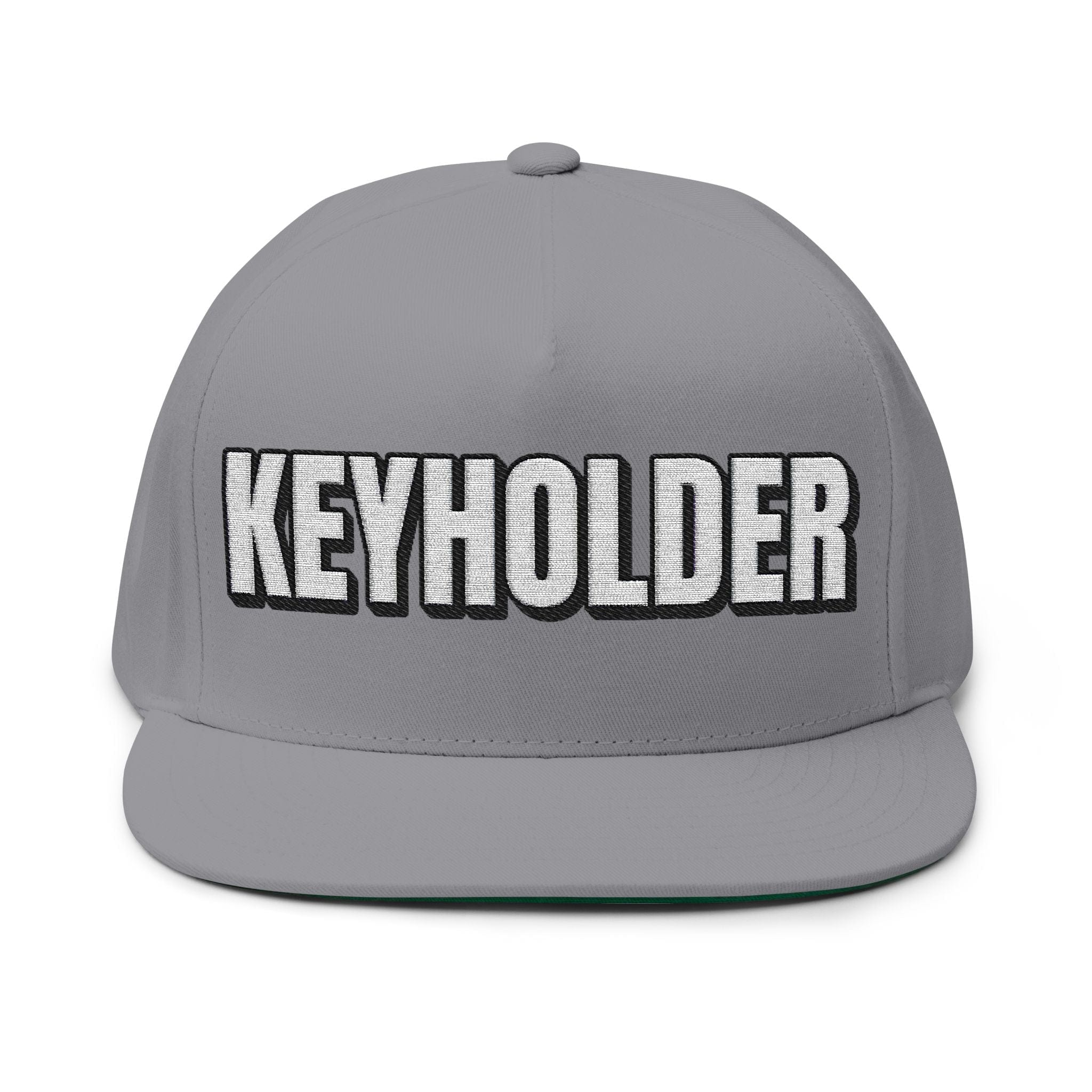 Hats One size / Grey INTO: KEYHOLDER Embroidered Flat Bill Cap – Chastity Dom Hat for Bold Tops & Erotic Power Play LEATHERDADDY BATOR