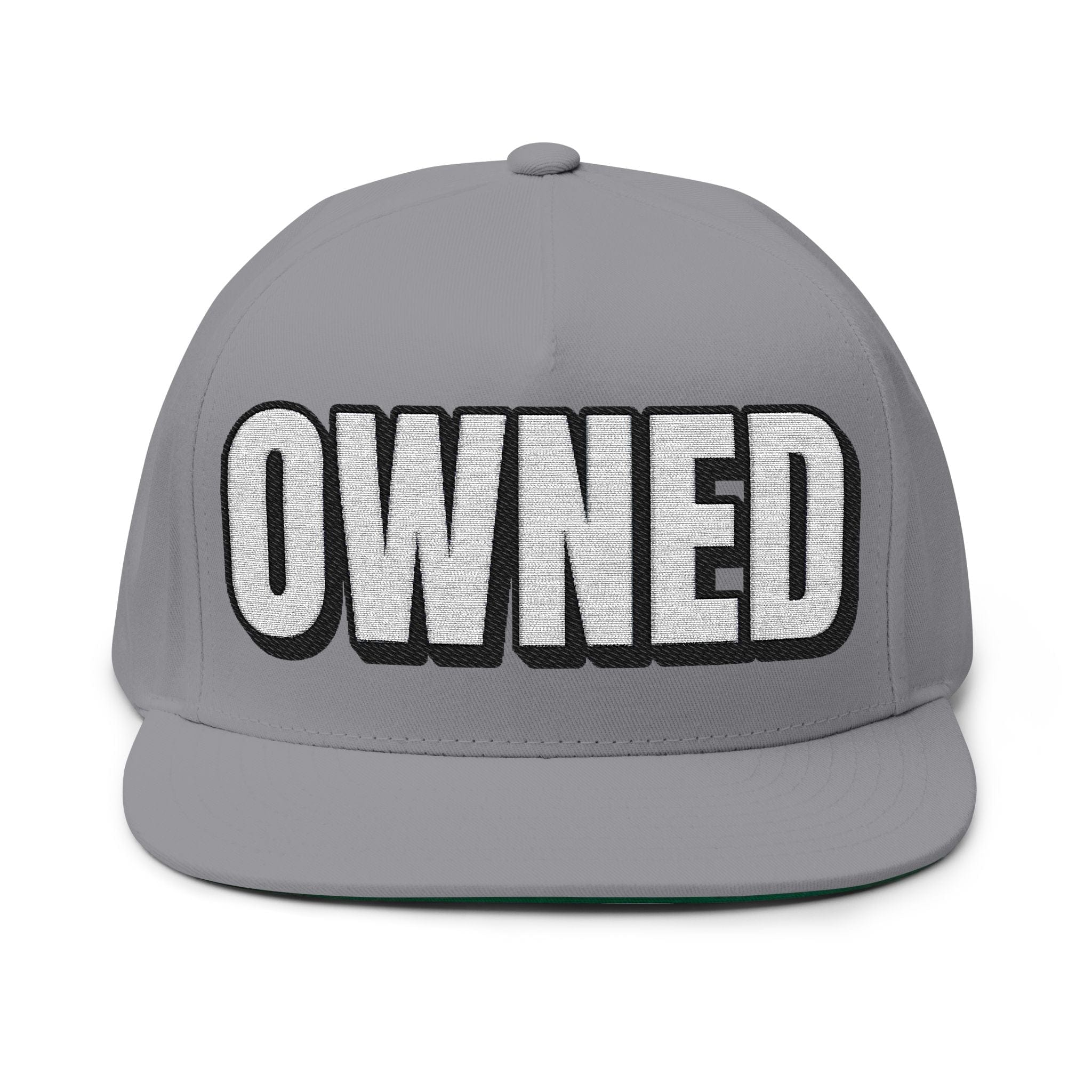 Hats One size / Grey INTO: OWNED Embroidered Flat Bill Cap – Kink Hat for Submissives, Collared Partners & Power Exchange Devotees LEATHERDADDY BATOR