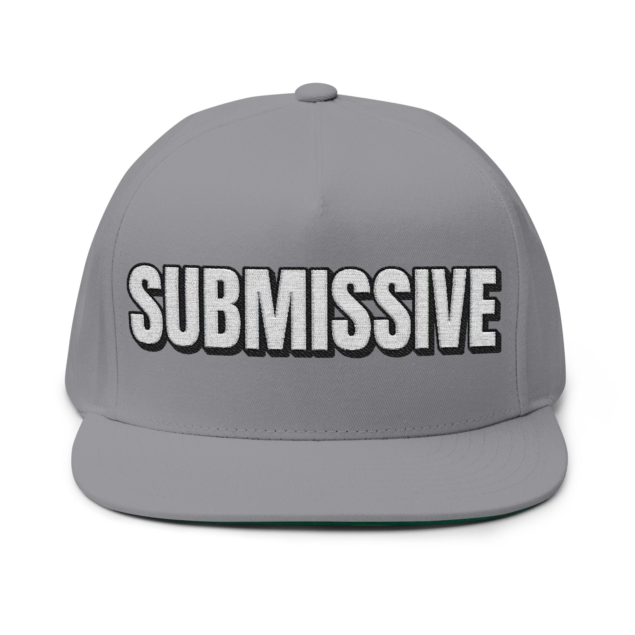 Hats One size / Grey INTO: SUBMISSIVE Embroidered Flat Bill Cap – Kink Hat for Service-Oriented Individuals & Power Exchange Play LEATHERDADDY BATOR