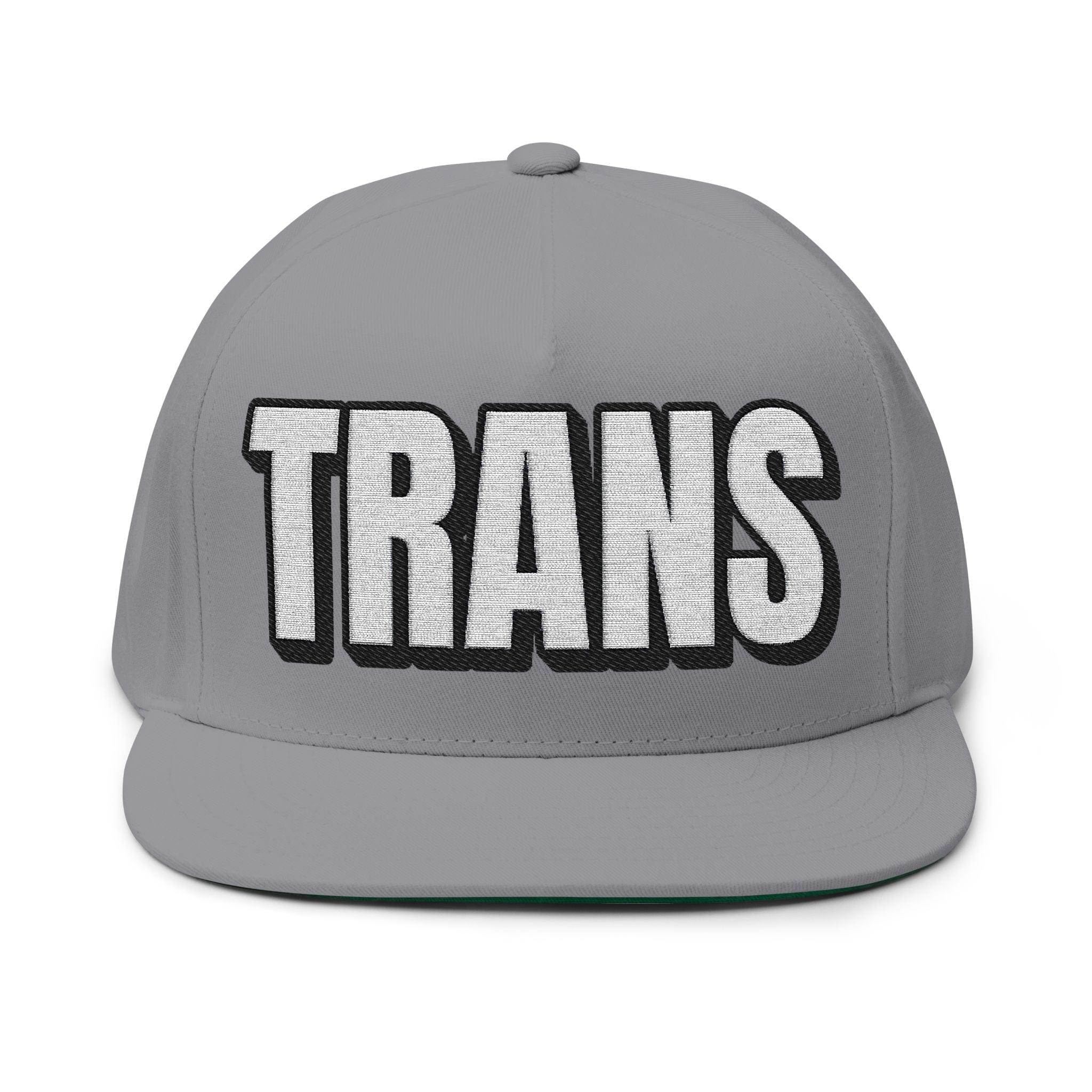 Hats One size / Grey INTO: TRANS Embroidered Flat Bill Cap – Queer Hat for Trans Pride, Visibility & Power LEATHERDADDY BATOR