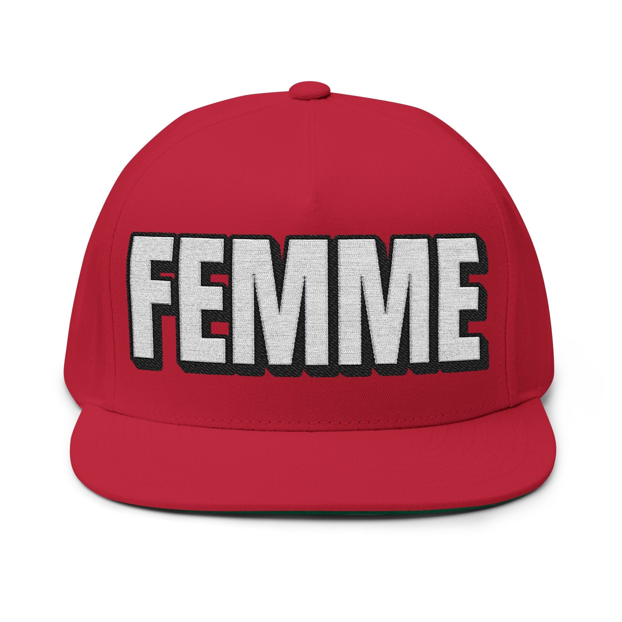 Hats One size / Red INTO: FEMME Embroidered Flat Bill Cap – Queer Hat for Femme Identity, Power & Visibility LEATHERDADDY BATOR