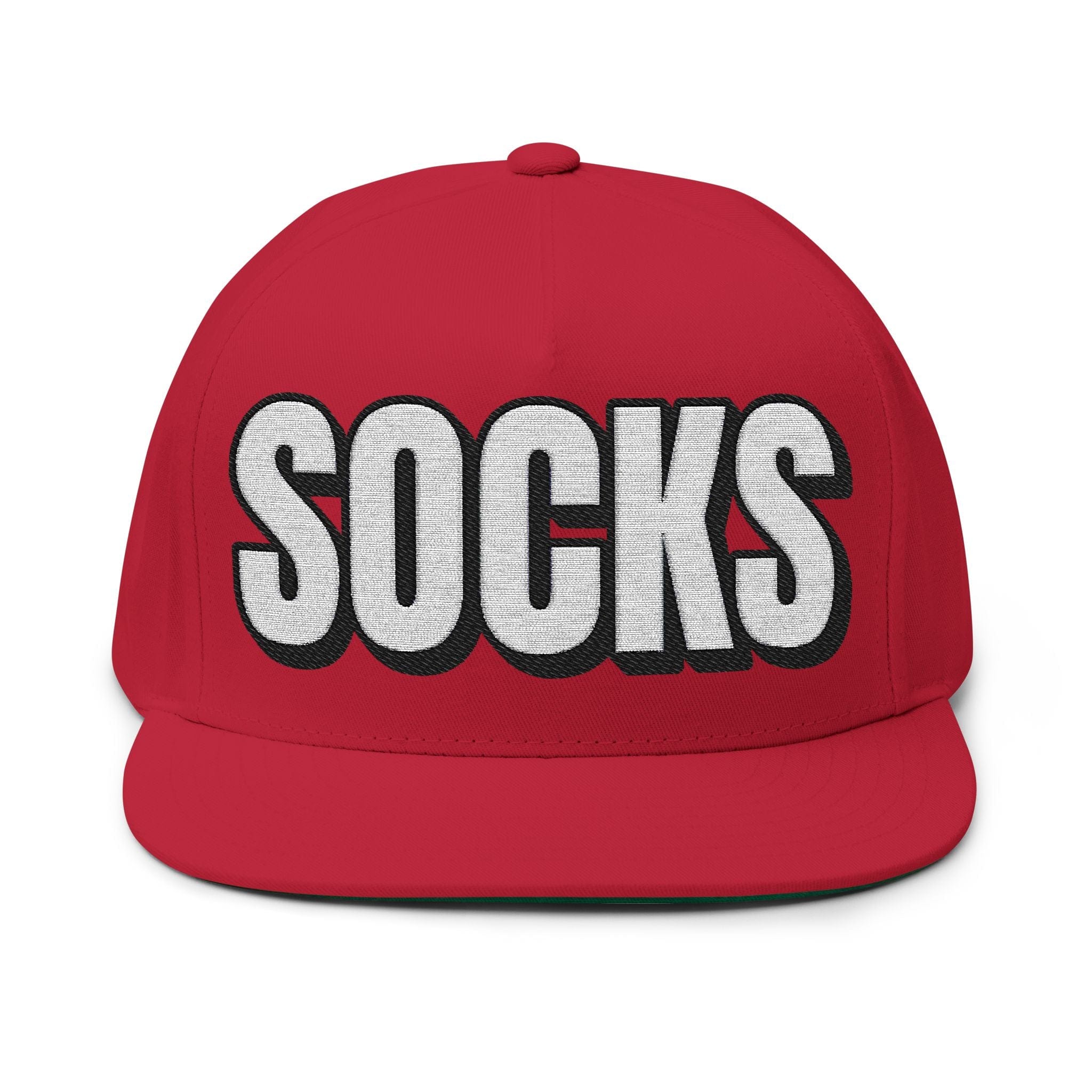 Hats One size / Red INTO: SOCKS Embroidered Flat Bill Cap – Kink Hat for Sock Sniffers, Worshippers & Footwear Fetishists LEATHERDADDY BATOR