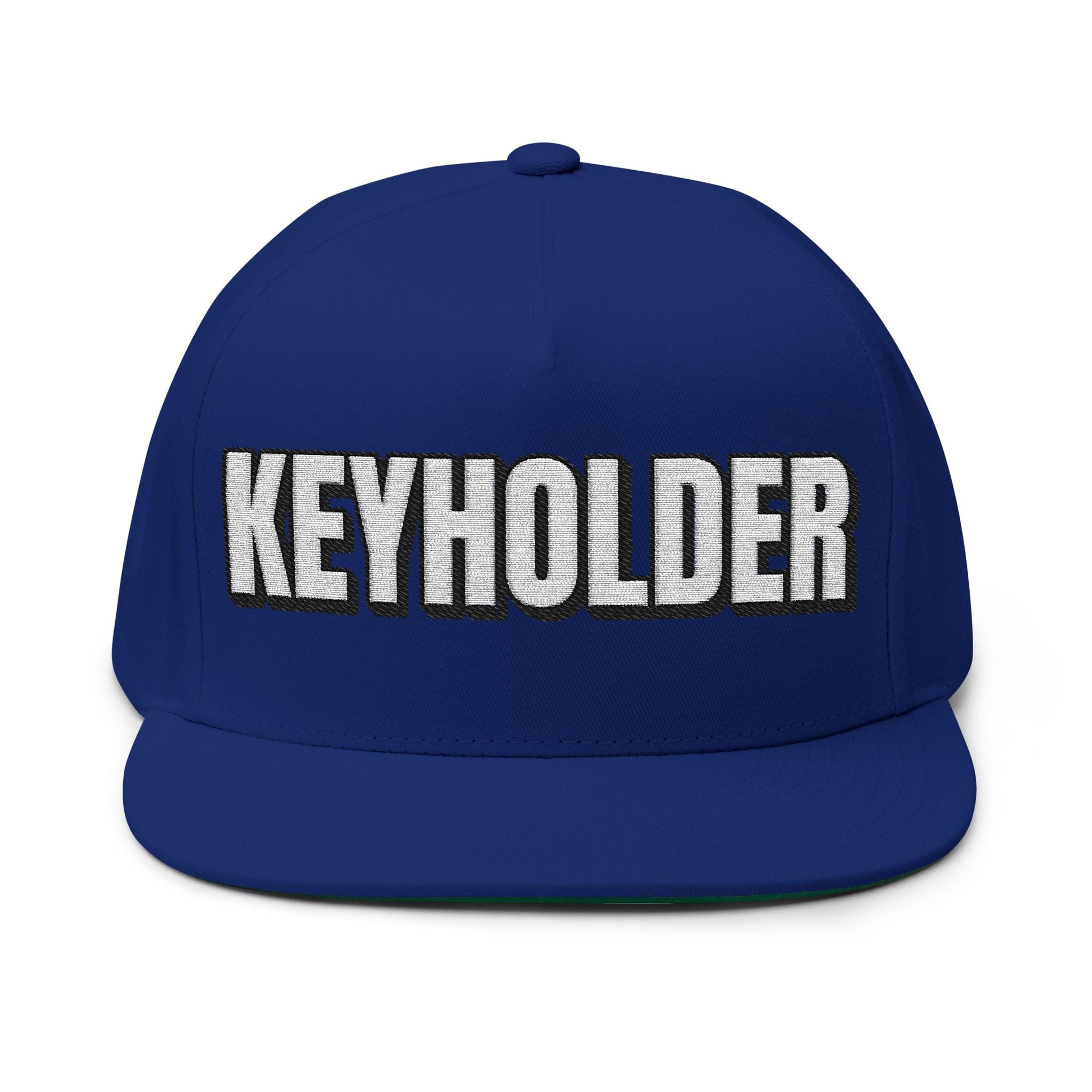 Hats One size / Royal INTO: KEYHOLDER Embroidered Flat Bill Cap – Chastity Dom Hat for Bold Tops & Erotic Power Play LEATHERDADDY BATOR
