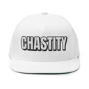 Hats One size / White INTO: CHASTITY Embroidered Flat Bill Cap – Kink Hat for Caged Subs, Keyholder Dynamics & Erotic Denial Enthusiasts LEATHERDADDY BATOR