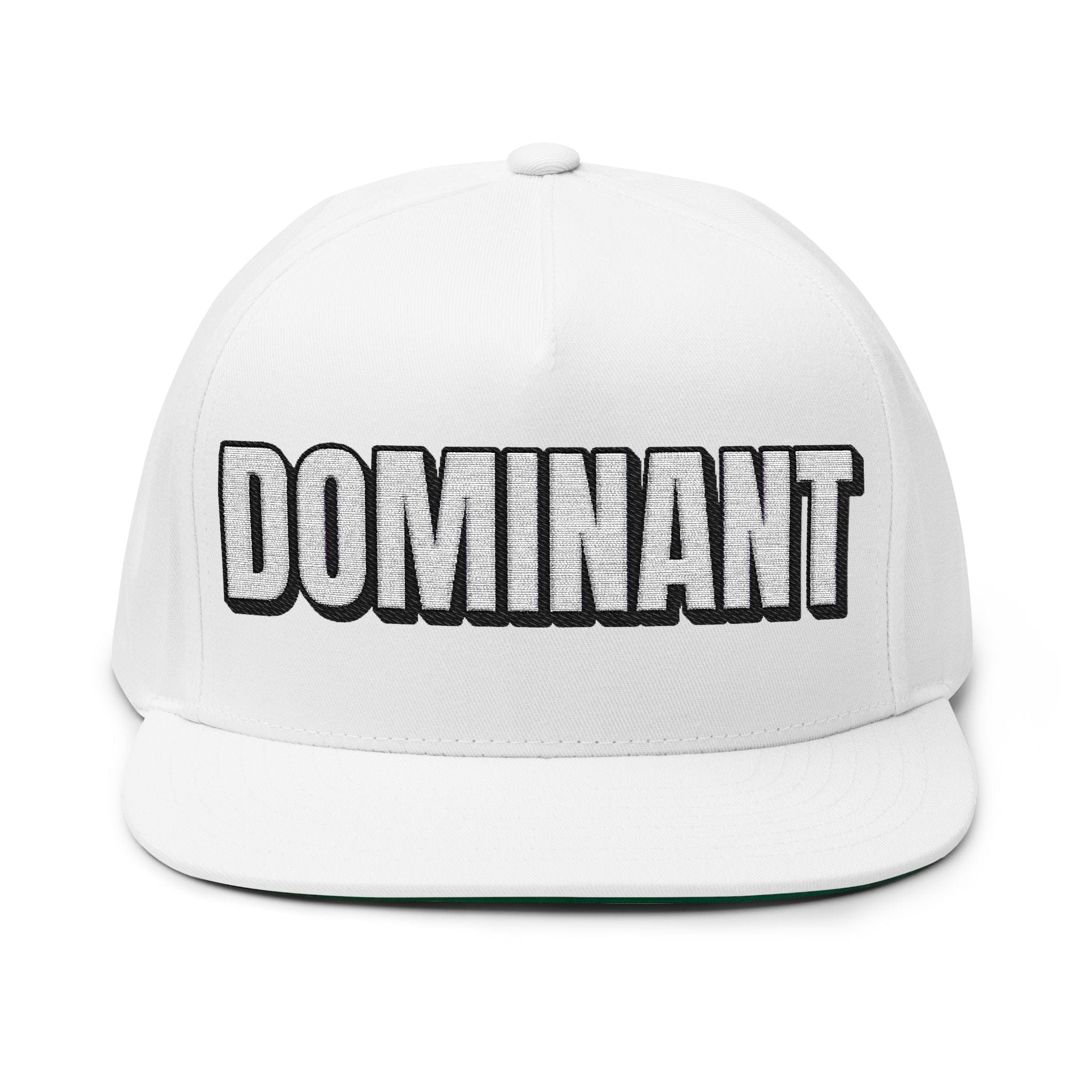 Hats One size / White INTO: DOMINANT Embroidered Flat Bill Cap – Kink Hat for Tops, D-Types & Commanding Presence LEATHERDADDY BATOR