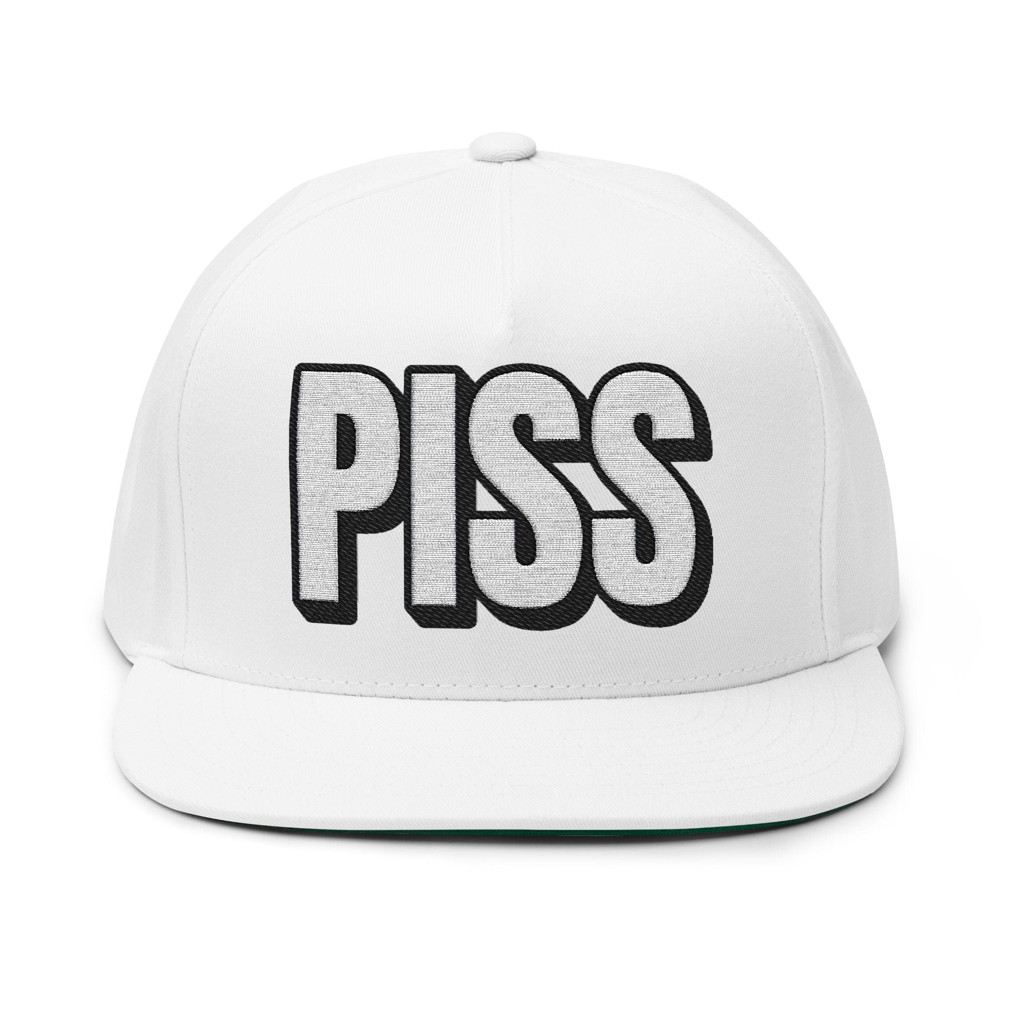 Hats One size / White INTO: PISS Embroidered Flat Bill Cap – Kink Hat for Watersports Enthusiasts & Queer Fetish Pride LEATHERDADDY BATOR
