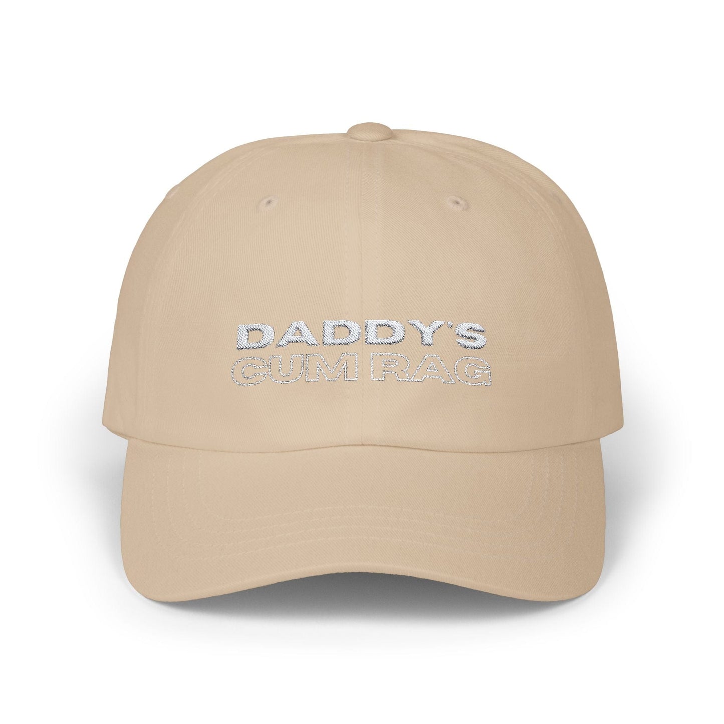 Hats Stone "Daddy's C*mRag" Embroidered Dad Cap (white text) LEATHERDADDY BATOR