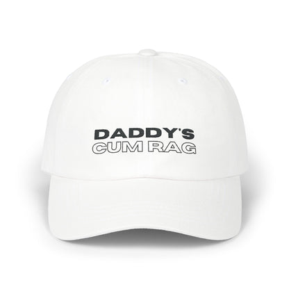 Hats White "Daddy's C*mRag" Embroidered Dad Cap LEATHERDADDY BATOR