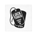Home Decor 13" × 13" / White LockedBoy Caged Unit Gym Towel – Fetish CumRag with Locktober Dog Tag Design LEATHERDADDY BATOR
