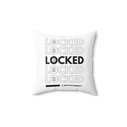 Home Decor 14" × 14" LockedBoy Bag Inspo Spun Polyester Square Pillow LEATHERDADDY BATOR