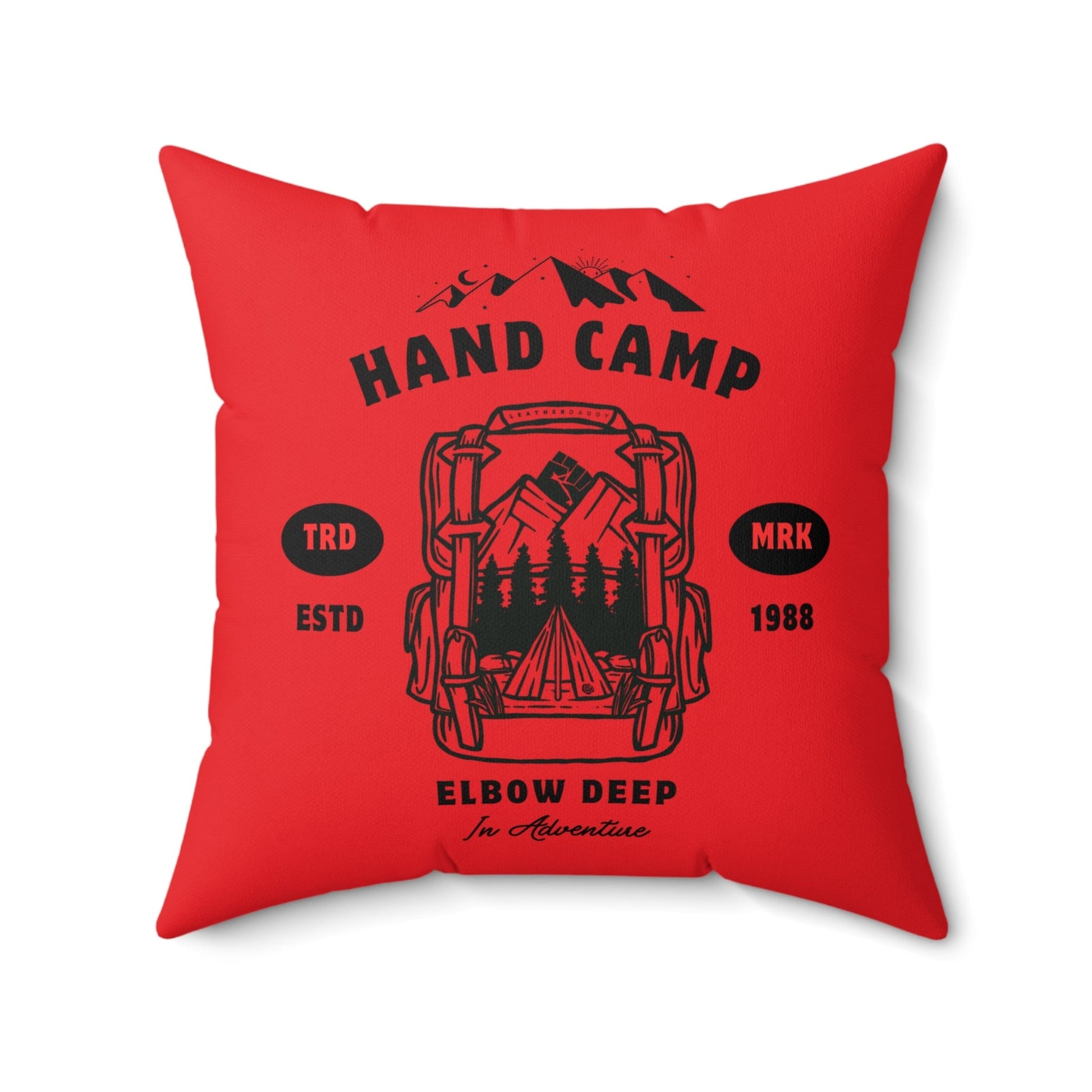 Home Decor 20" × 20" Hand Camp Pillow – Bold, Cheeky, and Perfect for FFlagging LEATHERDADDY BATOR