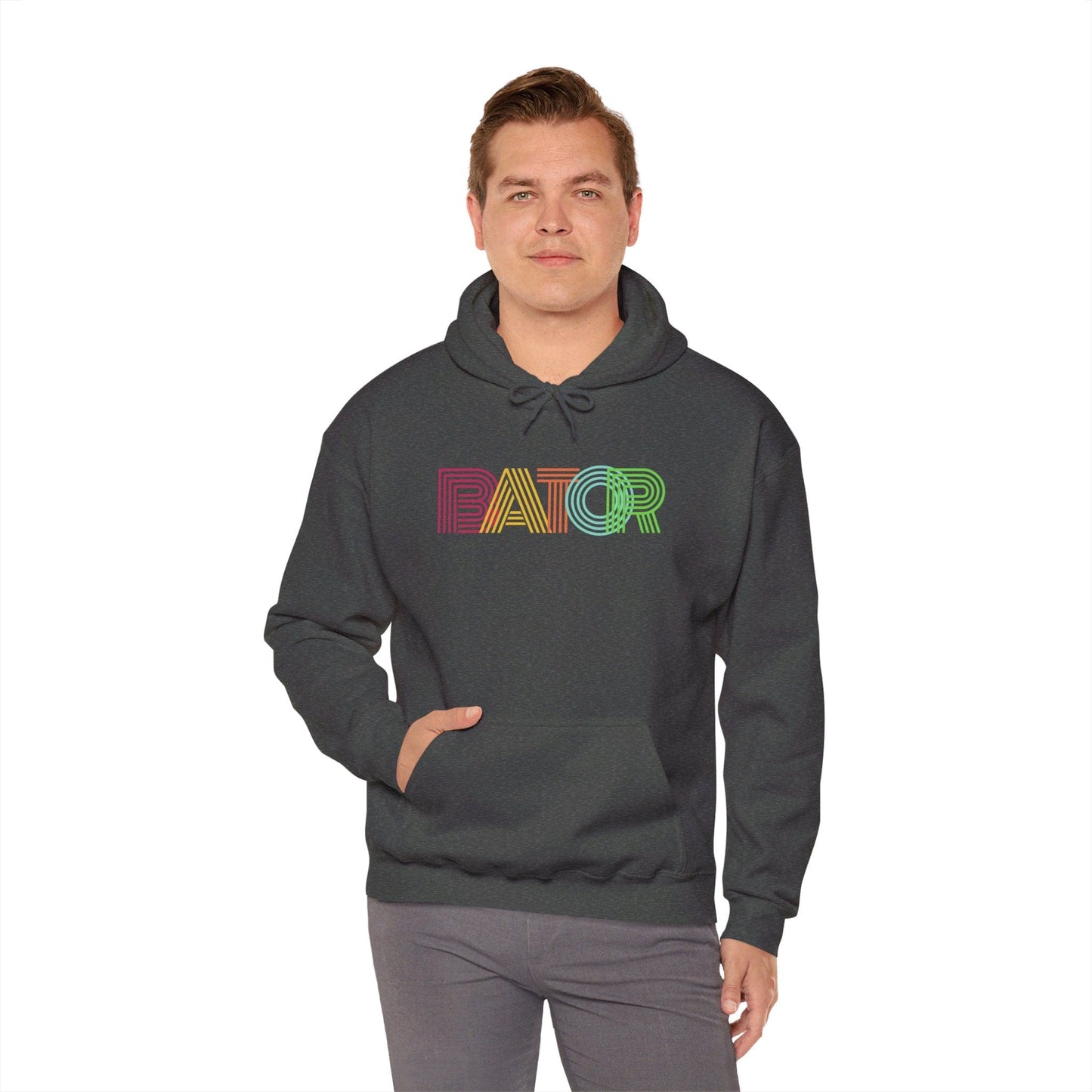 Hoodie Dark Heather / S Retro BATOR Hoodie - B8rBrand Bate Apparel LEATHERDADDY BATOR