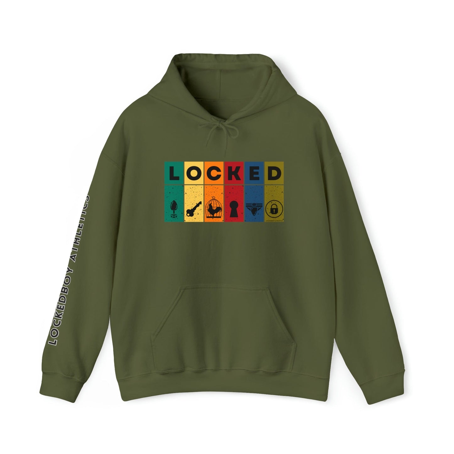 Hoodie Military Green / S LOCKED Blocks Ultra-Comfort Hoodie - Lockedboy Athletics LEATHERDADDY BATOR