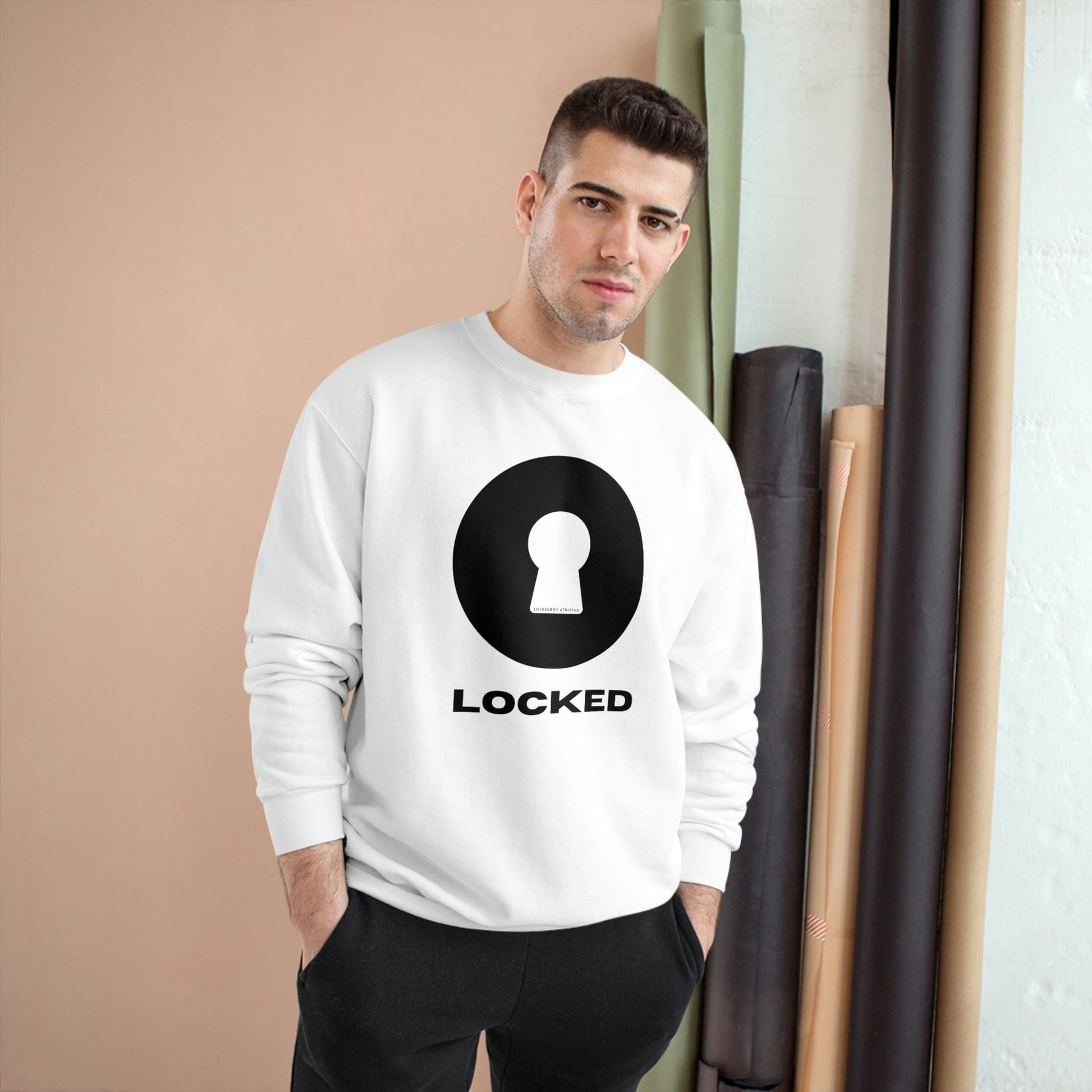 Sweatshirt White / 3XL LockedBoy Athletics - Champion Sweatshirt LEATHERDADDY BATOR