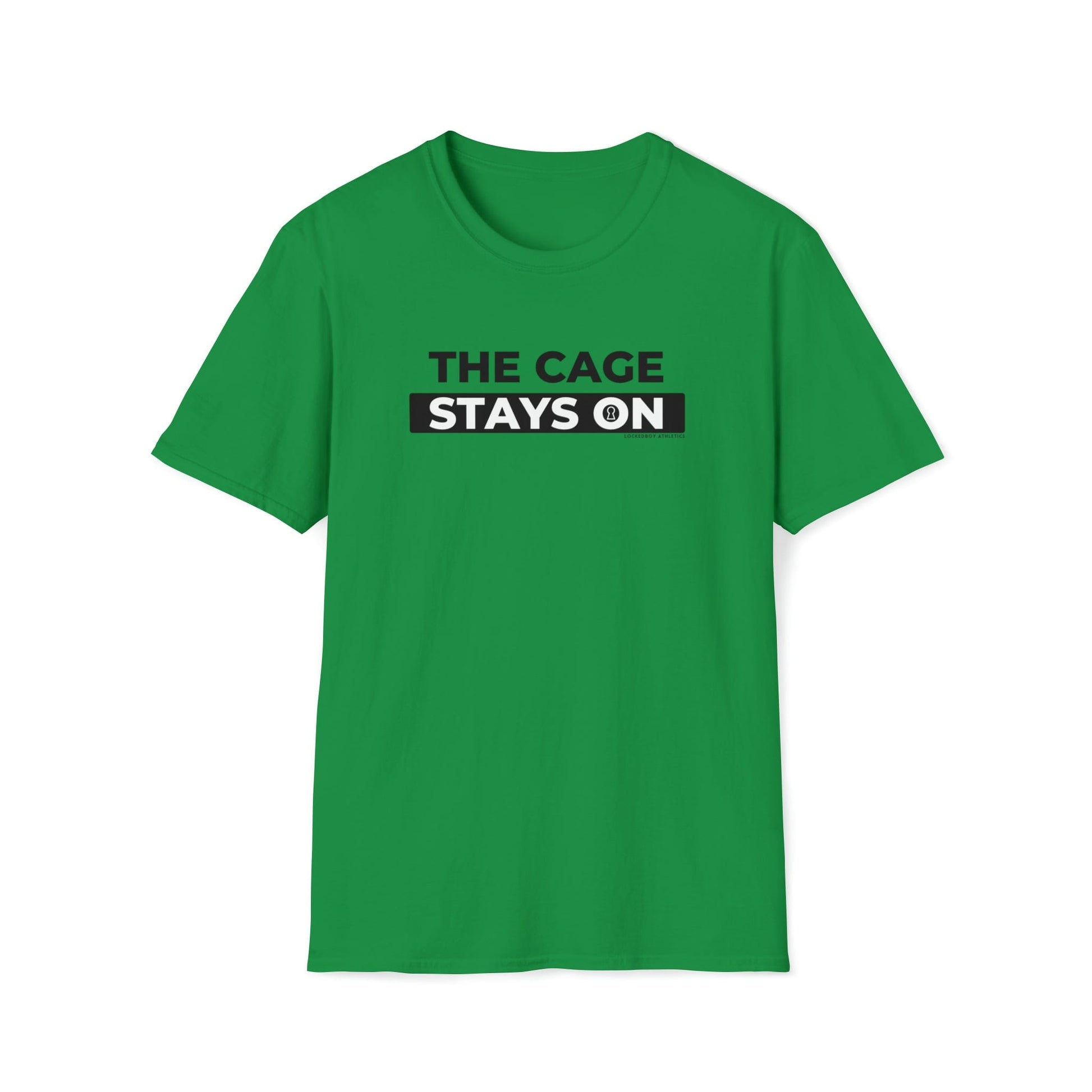 T-Shirt Irish Green / S Cage Stays On - Lockedboy Athletics Chastity Tshirt LEATHERDADDY BATOR