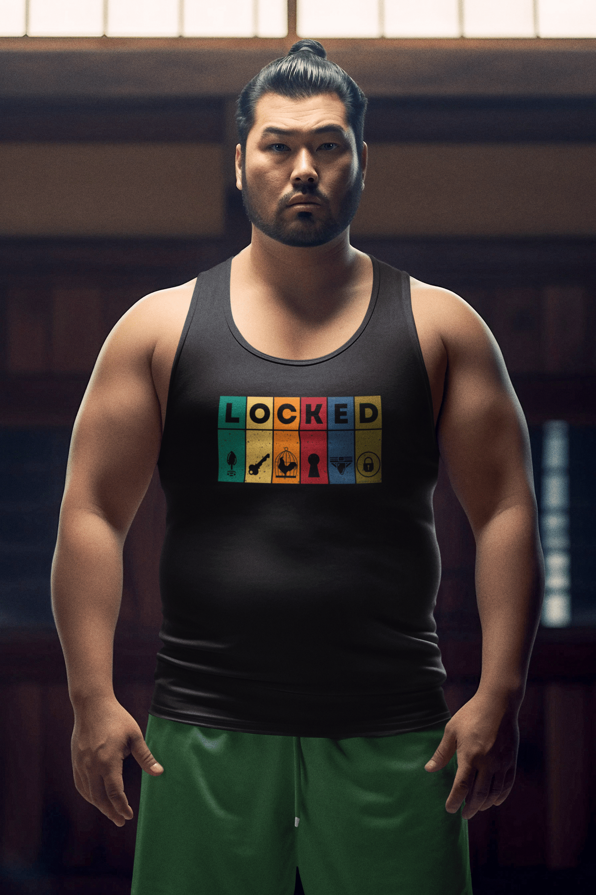 Tank Top LOCKED Blocks Tank Top - LockedBoy Athletics Chastity Themed Tshirts LEATHERDADDY BATOR