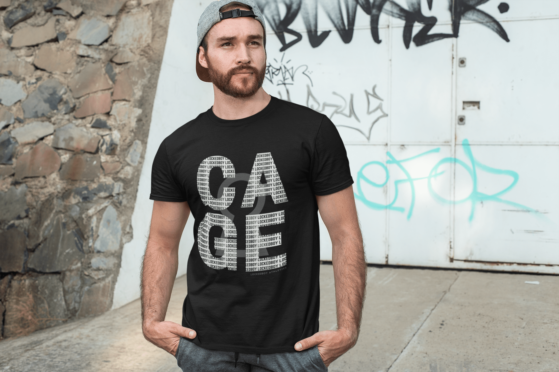 T-Shirt CAGE Repeat - Chastity Shirts by LockedBoy Athletics LEATHERDADDY BATOR